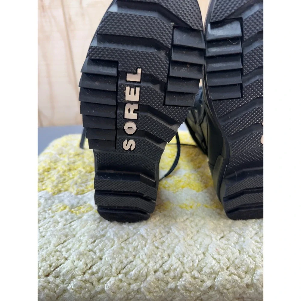 Sorel Lennox Moto Black Leather Shearling Waterproof Winter Boots NL4471-010‎ 6